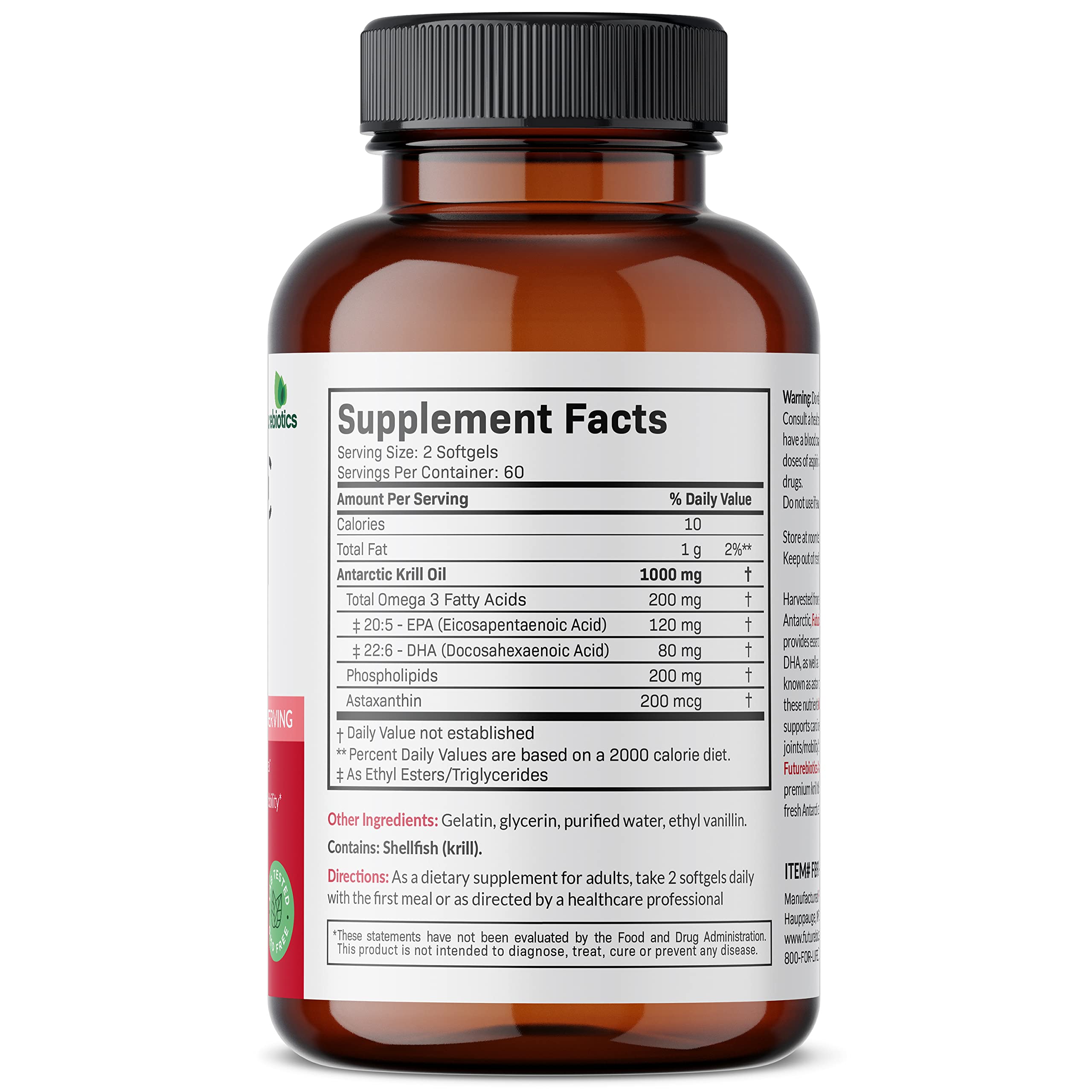 Futurebiotics Antarctic Krill Oil with Astaxanthin 1000 mg