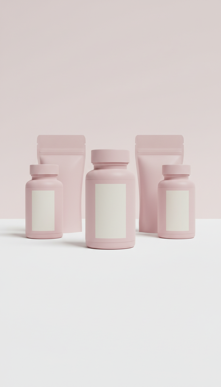 Vegan Capsule Bottle in Pink